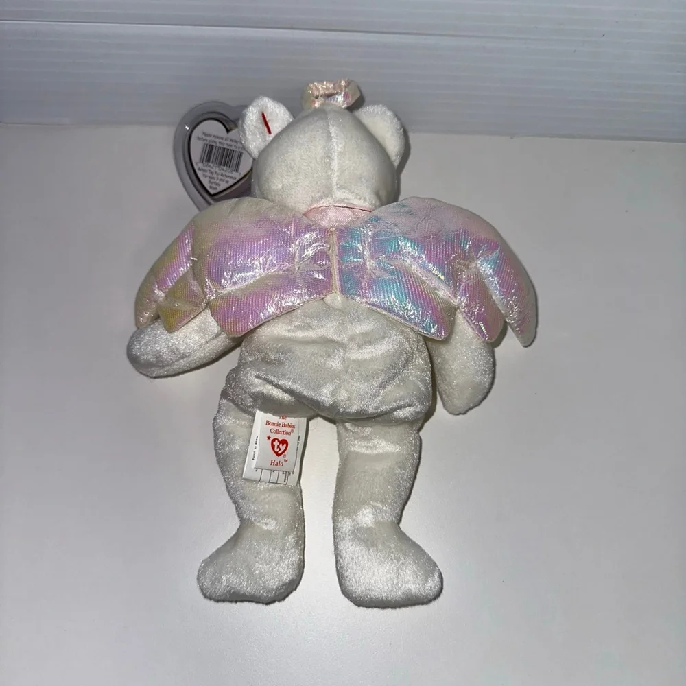 Ty Beanie Baby Halo Angel Bear Plush Toy White NEW NWT Canadian Tush Tag MINT